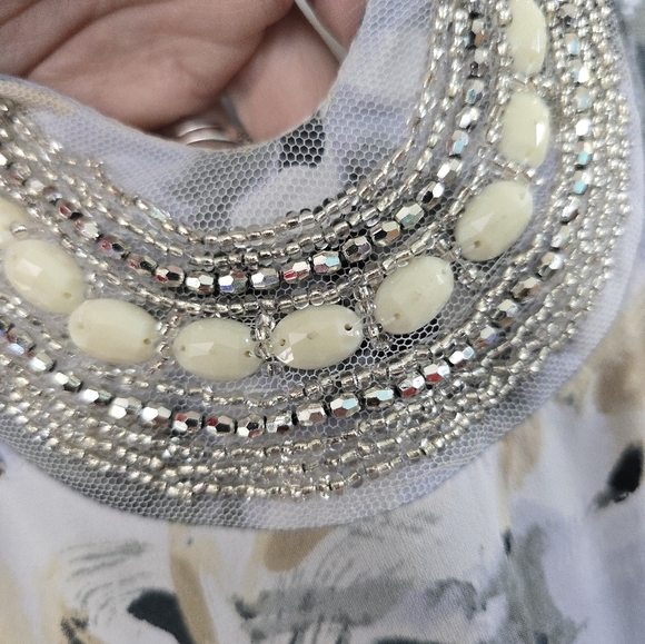 Susan Graver Liquid Knit Tunic with 3/4 Sleeves & Embellishments 2X Floral - Picture 3 of 12